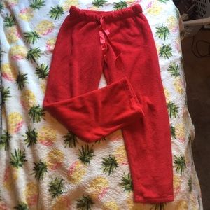 Plush red sweatpants